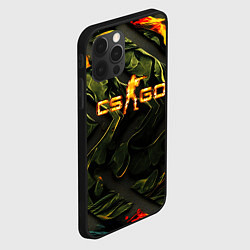 Чехол для iPhone 12 Pro Max CS GO green texture, цвет: 3D-черный — фото 2