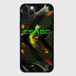 Чехол для iPhone 12 Pro Max CSGO green logo, цвет: 3D-черный
