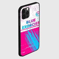 Чехол для iPhone 12 Pro Max Blue Exorcist neon gradient style: символ сверху, цвет: 3D-черный — фото 2