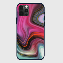 Чехол для iPhone 12 Pro Max Pink wave, цвет: 3D-черный