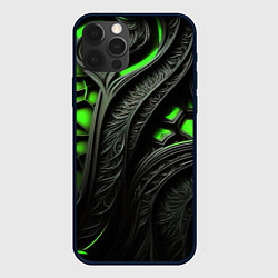 Чехол iPhone 12 Pro Max Green black abstract