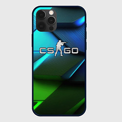 Чехол iPhone 12 Pro Max CS GO green blue abstract