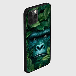 Чехол для iPhone 12 Pro Max Горилла в кустах джунгли, цвет: 3D-черный — фото 2