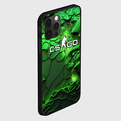 Чехол для iPhone 12 Pro Max CS GO green abstract, цвет: 3D-черный — фото 2