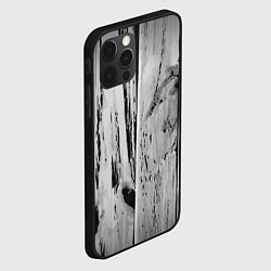 Чехол для iPhone 12 Pro Max Grey wood, цвет: 3D-черный — фото 2