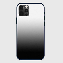 Чехол для iPhone 12 Pro Max Бело-чёрный градиент, цвет: 3D-черный