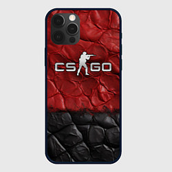 Чехол для iPhone 12 Pro Max CS GO red black texture, цвет: 3D-черный