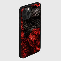 Чехол для iPhone 12 Pro Max Black red texture, цвет: 3D-черный — фото 2