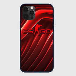 Чехол для iPhone 12 Pro Max CS GO red abstract, цвет: 3D-черный