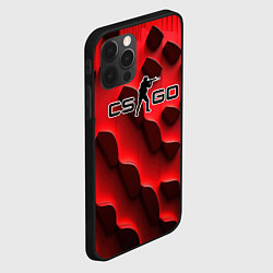 Чехол для iPhone 12 Pro Max CS GO black red abstract, цвет: 3D-черный — фото 2