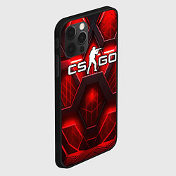 Чехол для iPhone 12 Pro Max CS GO red space abstract, цвет: 3D-черный — фото 2