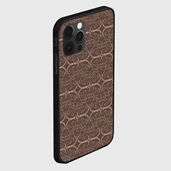 Чехол для iPhone 12 Pro Max Brown tracery, цвет: 3D-черный — фото 2