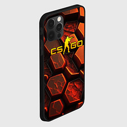 Чехол для iPhone 12 Pro Max CS GO orange logo, цвет: 3D-черный — фото 2