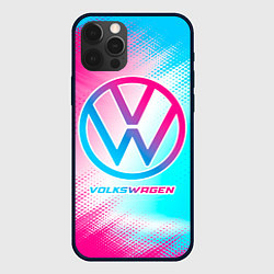 Чехол для iPhone 12 Pro Max Volkswagen neon gradient style, цвет: 3D-черный