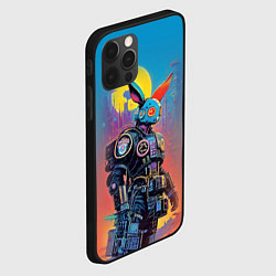 Чехол для iPhone 12 Pro Max Кибер-заяц - нейросеть, цвет: 3D-черный — фото 2