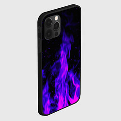 Чехол для iPhone 12 Pro Max Неоновый огонь на черном фоне, цвет: 3D-черный — фото 2