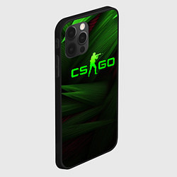 Чехол для iPhone 12 Pro Max CS GO green logo, цвет: 3D-черный — фото 2