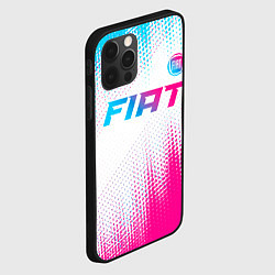 Чехол для iPhone 12 Pro Max Fiat neon gradient style: символ сверху, цвет: 3D-черный — фото 2