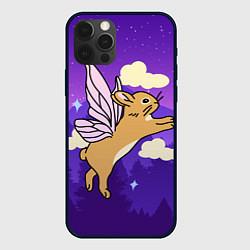 Чехол для iPhone 12 Pro Max Лунный кролик с крыльями, цвет: 3D-черный