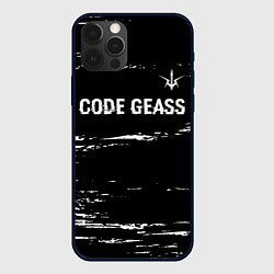 Чехол для iPhone 12 Pro Max Code Geass glitch на темном фоне: символ сверху, цвет: 3D-черный