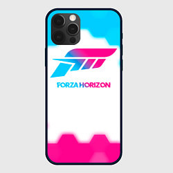 Чехол для iPhone 12 Pro Max Forza Horizon neon gradient style, цвет: 3D-черный
