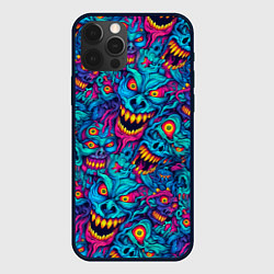 Чехол для iPhone 12 Pro Max Неоновые монстры - graffiti art style pattern, цвет: 3D-черный