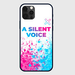 Чехол для iPhone 12 Pro Max A Silent Voice neon gradient style: символ сверху, цвет: 3D-черный