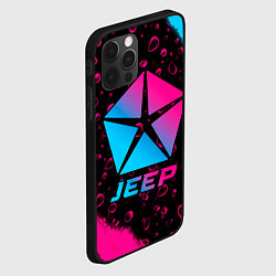 Чехол для iPhone 12 Pro Max Jeep - neon gradient, цвет: 3D-черный — фото 2