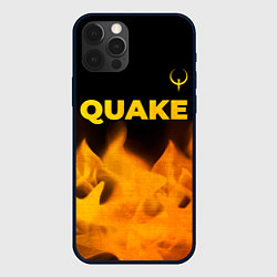 Чехол для iPhone 12 Pro Max Quake - gold gradient: символ сверху, цвет: 3D-черный