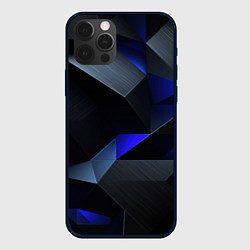 Чехол для iPhone 12 Pro Max Black blue abstract, цвет: 3D-черный