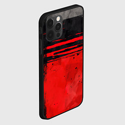 Чехол для iPhone 12 Pro Max Black red texture, цвет: 3D-черный — фото 2