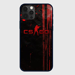 Чехол iPhone 12 Pro Max CS GO black red brushes