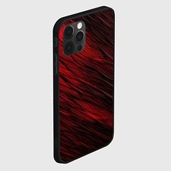 Чехол для iPhone 12 Pro Max Black red texture, цвет: 3D-черный — фото 2