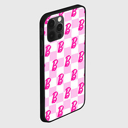 Чехол для iPhone 12 Pro Max Розовая шашка и Барби, цвет: 3D-черный — фото 2