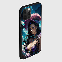 Чехол для iPhone 12 Pro Max Девушка фэнтази с фиолетовыми волосами, цвет: 3D-черный — фото 2
