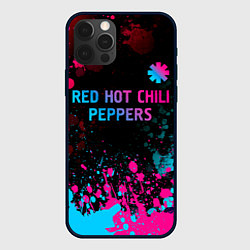 Чехол для iPhone 12 Pro Max Red Hot Chili Peppers - neon gradient: символ свер, цвет: 3D-черный