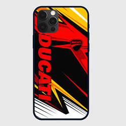 Чехол для iPhone 12 Pro Max Ducati - red uniform, цвет: 3D-черный