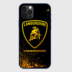 Чехол для iPhone 12 Pro Max Lamborghini - gold gradient, цвет: 3D-черный