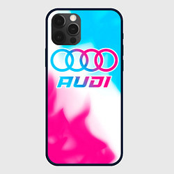 Чехол для iPhone 12 Pro Max Audi neon gradient style, цвет: 3D-черный