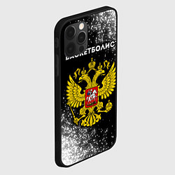 Чехол для iPhone 12 Pro Max Баскетболист из России и герб РФ, цвет: 3D-черный — фото 2