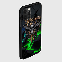 Чехол для iPhone 12 Pro Max Baldurs Gate 3 black blue neon, цвет: 3D-черный — фото 2