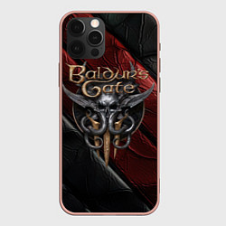 Чехол iPhone 12 Pro Max Baldurs Gate 3 logo dark