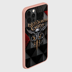 Чехол для iPhone 12 Pro Max Baldurs Gate 3 logo red black, цвет: 3D-светло-розовый — фото 2