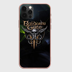 Чехол iPhone 12 Pro Max Baldurs Gate 3 logo dark green