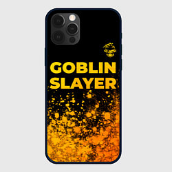 Чехол для iPhone 12 Pro Max Goblin Slayer - gold gradient: символ сверху, цвет: 3D-черный