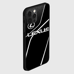 Чехол для iPhone 12 Pro Max Lexus - white line, цвет: 3D-черный — фото 2