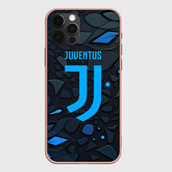 Чехол для iPhone 12 Pro Max Juventus blue logo, цвет: 3D-светло-розовый