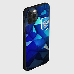 Чехол для iPhone 12 Pro Max Russia blue abstract, цвет: 3D-черный — фото 2