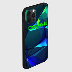 Чехол для iPhone 12 Pro Max CSGO blue green gradient, цвет: 3D-черный — фото 2