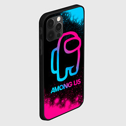 Чехол для iPhone 12 Pro Max Among Us - neon gradient, цвет: 3D-черный — фото 2